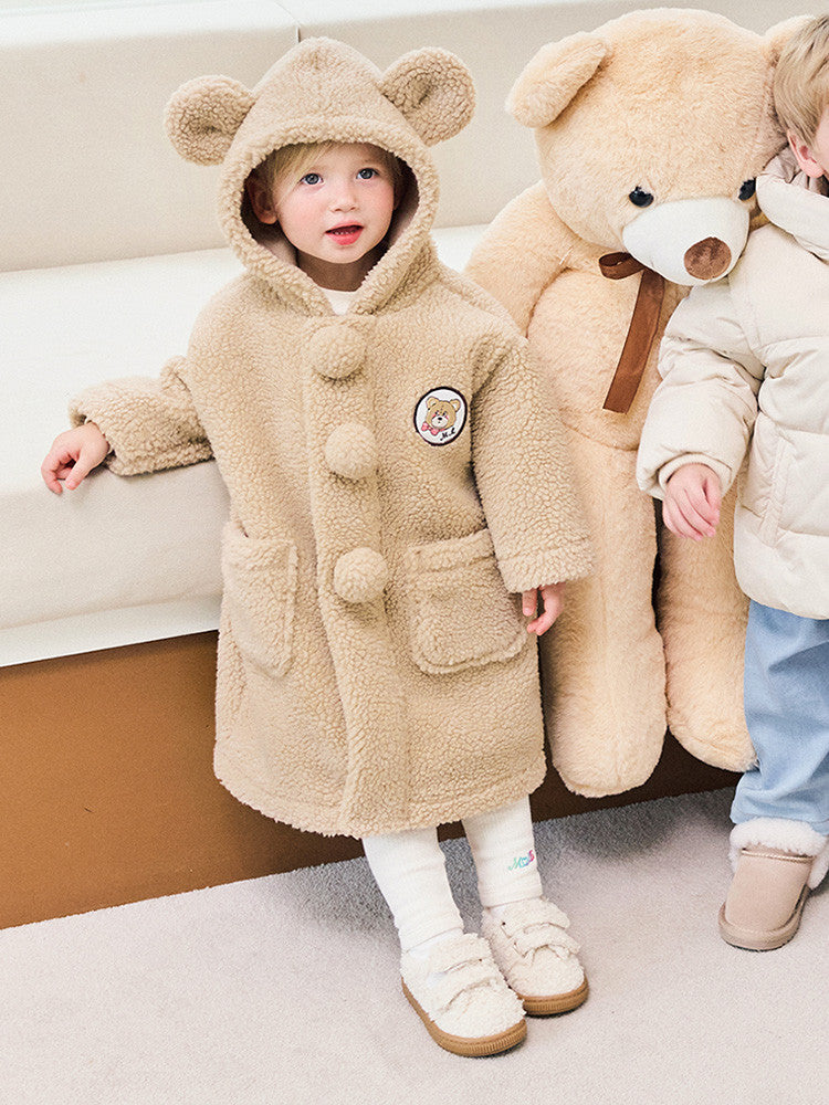 Pom Pom Bear Dumb Blong Hood Coat