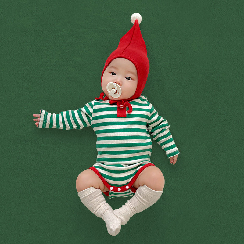 Christmas Tree Baby Romper + Bonnet Set