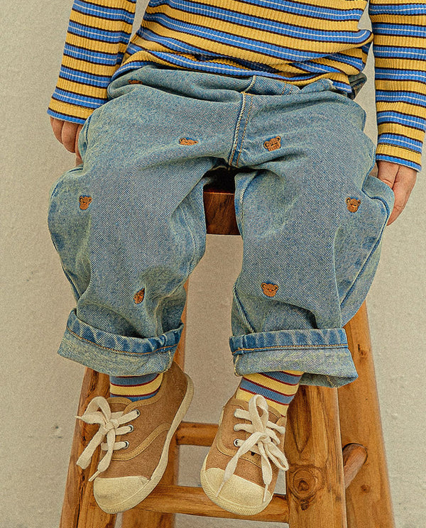 [Pimpollo] Comma Bear Denim Pants