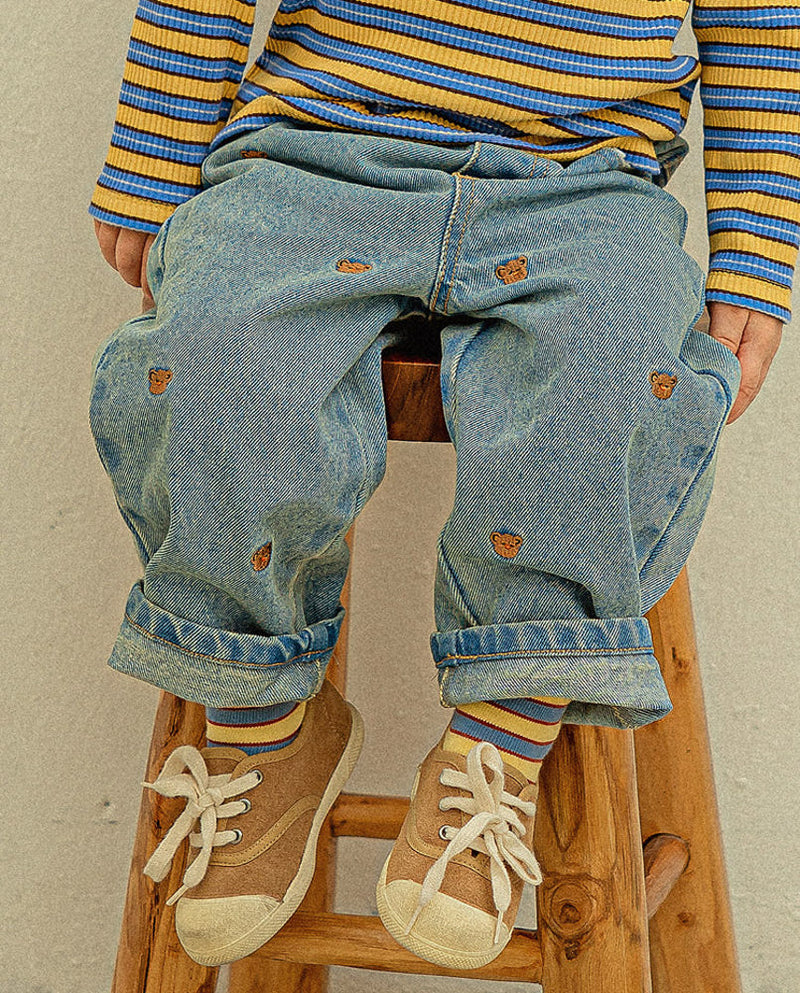 [Pimpollo] Comma Bear Denim Pants