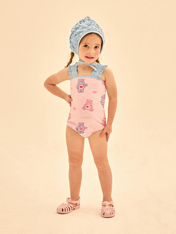 [Care Bear] Lovely Care Bears One-piece swim suit (swimming hat set)