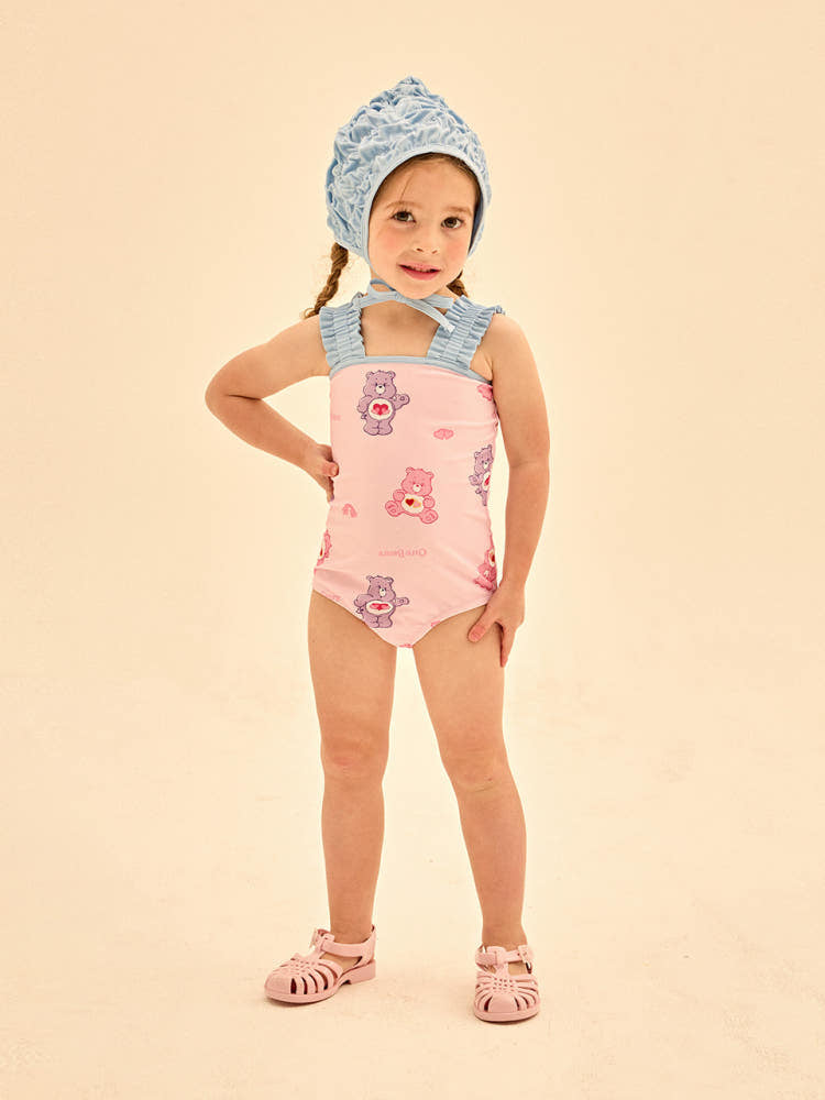 [Care Bear] Lovely Care Bears One-piece swim suit (swimming hat set)