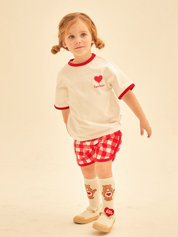 [Care Bear] Hello Care Bears check pants short-sleeved set