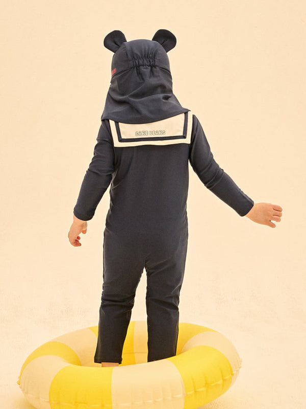 [Care Bear] Tender Heart Bear Sailor Rash Guard Swimsuit (Flap Cap Set)