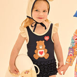 [Care Bear] Tender Heart Bear One Piece Swimsuit (Flap Cap Set)