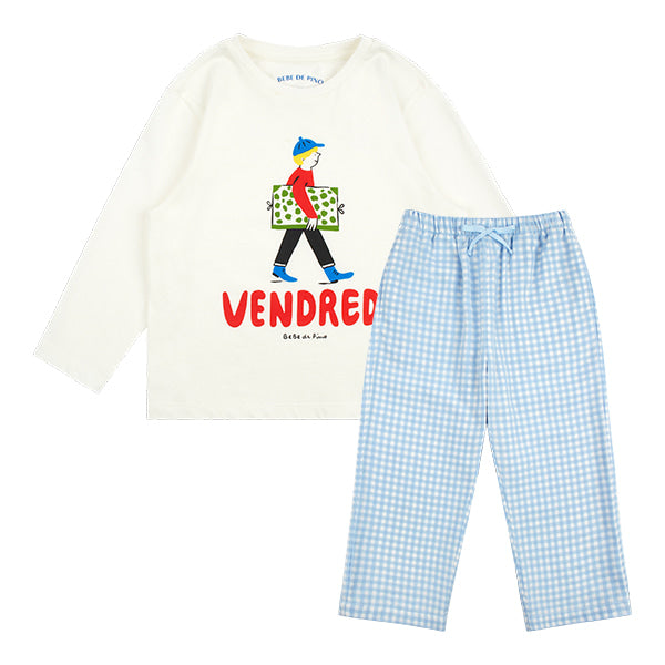 Painter blue check pajamas