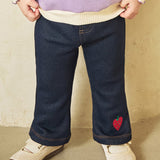 Denim-like bootcut nappjng pants