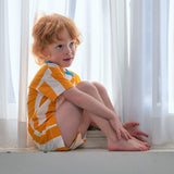 Shower yellow short-sleeved top and bottom indoorwear set