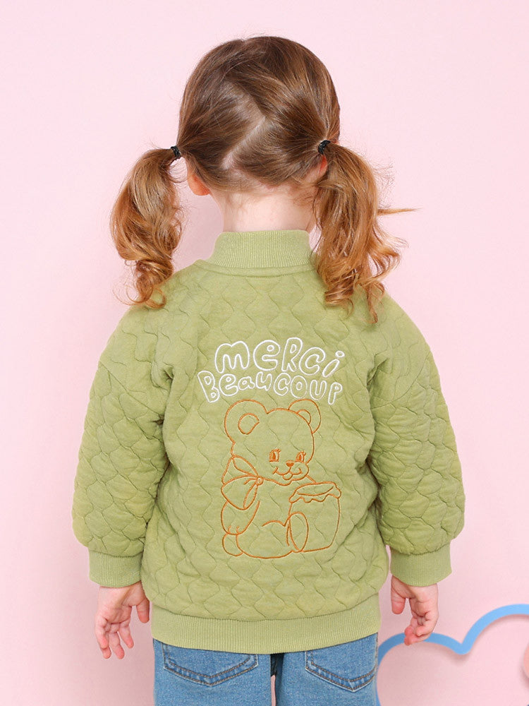 Ribbon Tie Bear Quilted Jumper