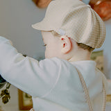CHECK NEWSBOY CAP BEIGE / KHAKI
