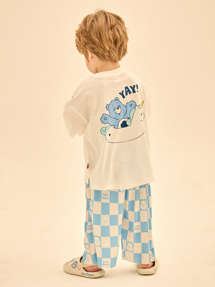 [Care Bear] Ice Checkerboard Wide Pants