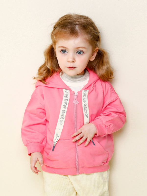 Pinky Hooded Zip-up Jumper