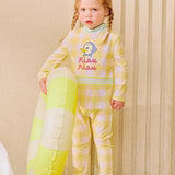 Piau Zip up rash guard swimsuit (flap cap set)