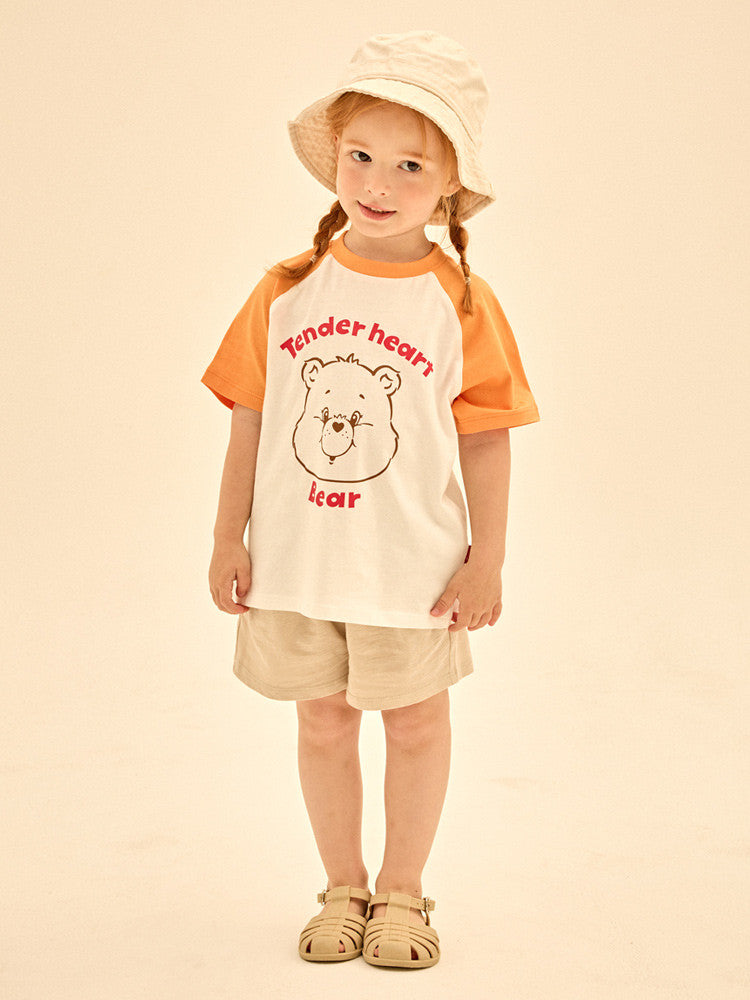 [Care Bear] Line Tender Heart Bear Color Raglan T-Shirt