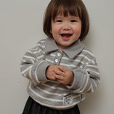 Fleece button-up collar man-to-man