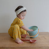 Honey Yellow Dot Pleats - Short Sleeve Set