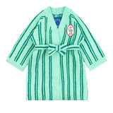 Mint stripe cat microfiber sweater robe