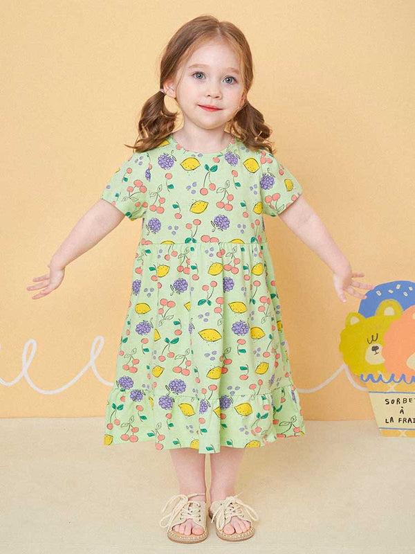 MOLLIMELLI Fruit Artwork Puff Dress