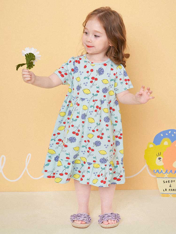 MOLLIMELLI Fruit Artwork Puff Dress