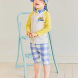 Lazy summer zip-up Rashguard top and bottom (flap cap set)