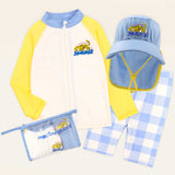 Lazy summer zip-up Rashguard top and bottom (flap cap set)