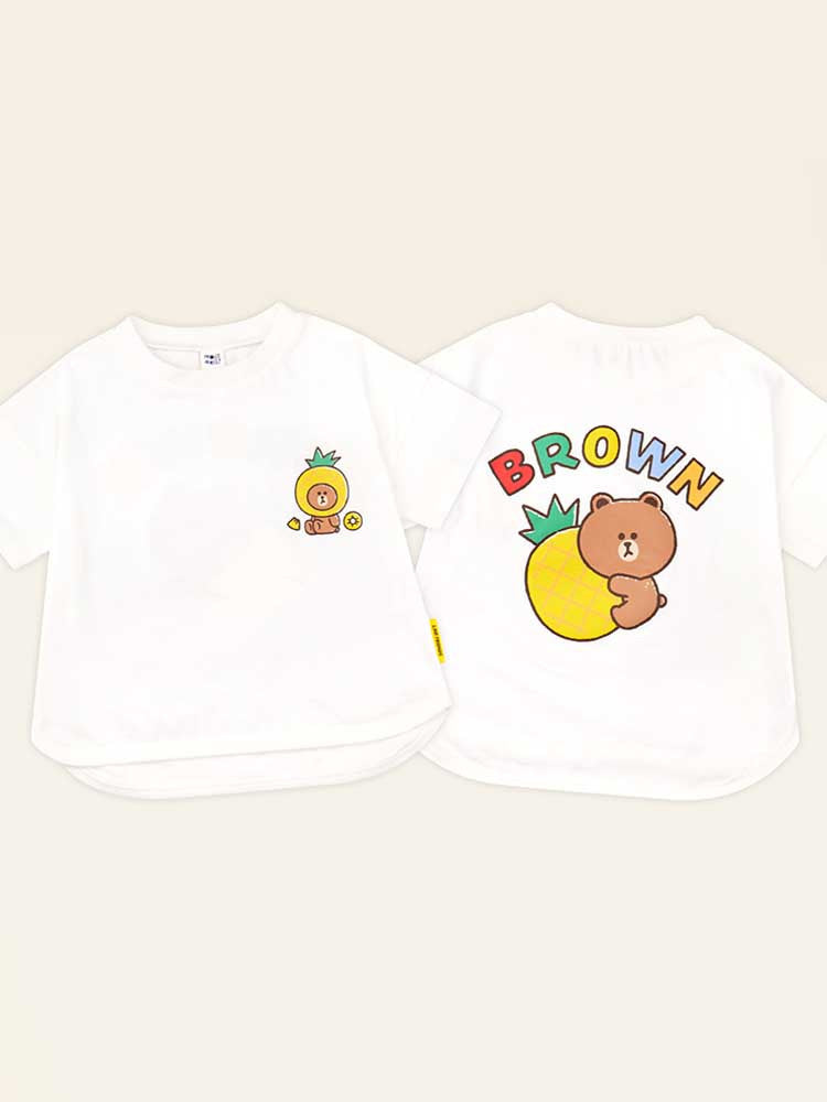 Line Friends Pineapple Brown Loose Fit T-shirt