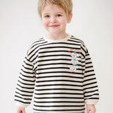 Puppy Stripe Black Red Heart T-shirt