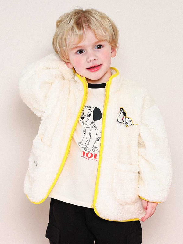 [Disney] 101 Dalmatians soft boa zip-up jumper