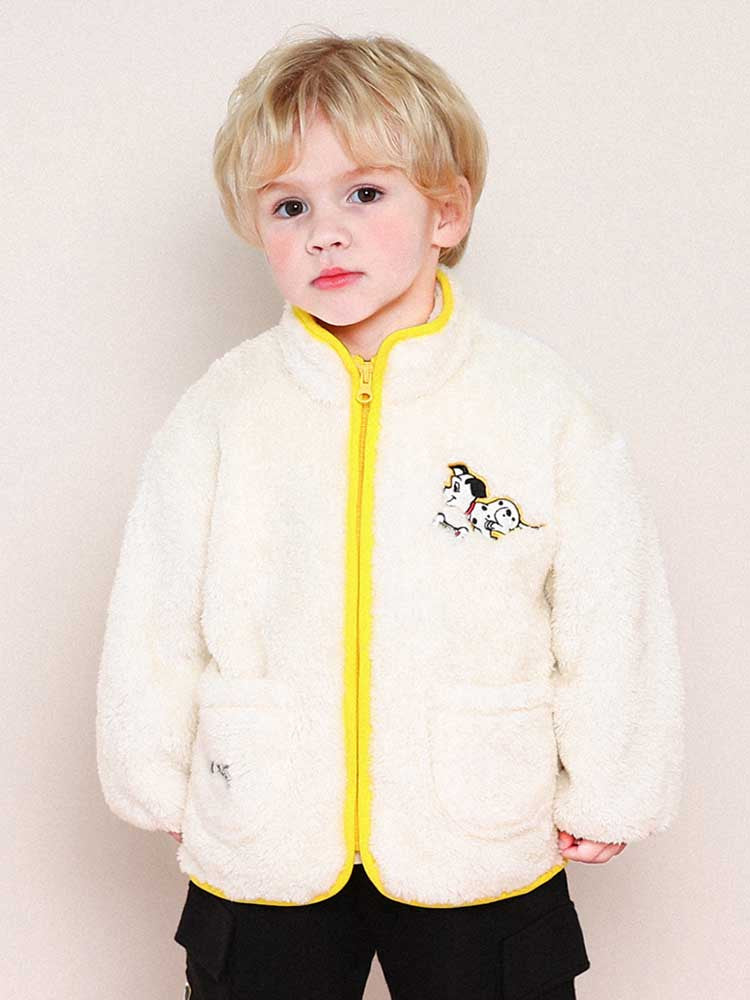 [Disney] 101 Dalmatians soft boa zip-up jumper