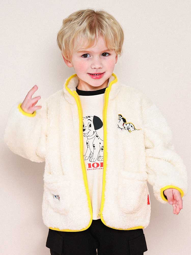 [Disney] 101 Dalmatians soft boa zip-up jumper