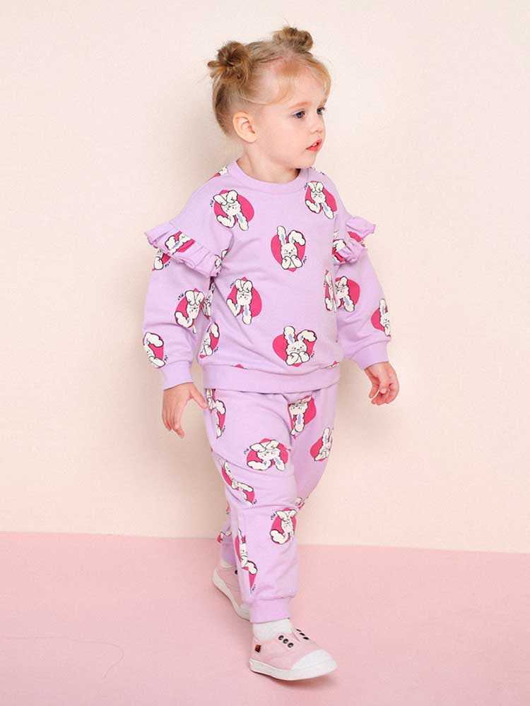 MOLLIMELLI Heart Rabbit Girls Tops and Bottoms