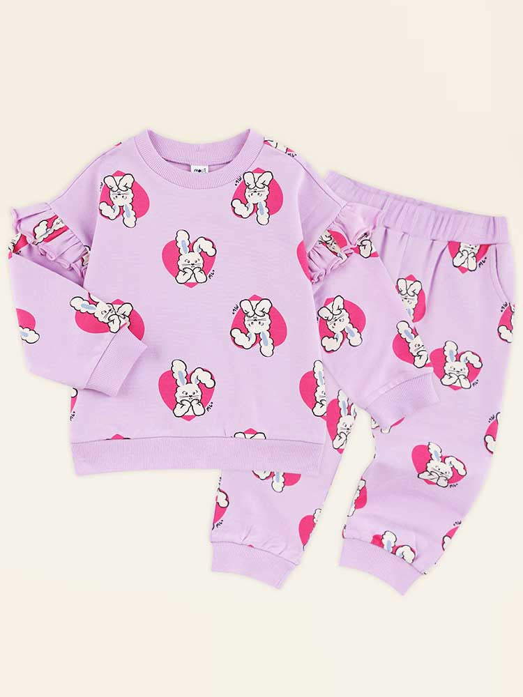 MOLLIMELLI Heart Rabbit Girls Tops and Bottoms