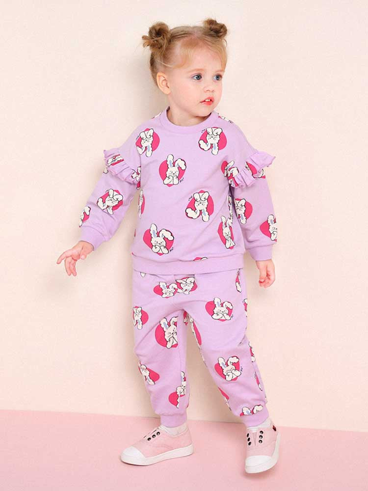 MOLLIMELLI Heart Rabbit Girls Tops and Bottoms