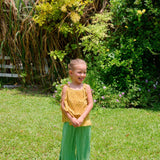Pineapple Tiered Pleated Set (Sleeveless Top + Pants)