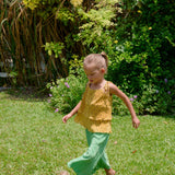Pineapple Tiered Pleated Set (Sleeveless Top + Pants)