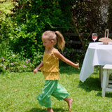 Pineapple Tiered Pleated Set (Sleeveless Top + Pants)