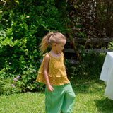 Pineapple Tiered Pleated Set (Sleeveless Top + Pants)