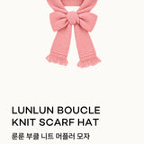 Runrun Boucle Knit Scarf Hat_Pink