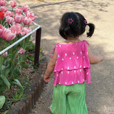 Strawberry Pleated Set (Sleeveless Top +Pants)