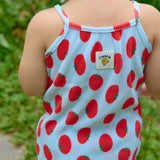 Tomato Sleeveless Long Pants Pleated Set (Sky Blue/Yellow)