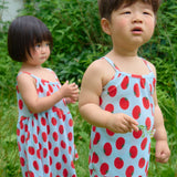 Tomato Sleeveless Long Pants Pleated Set (Sky Blue/Yellow)