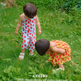 Tomato Sleeveless Long Pants Pleated Set (Sky Blue/Yellow)