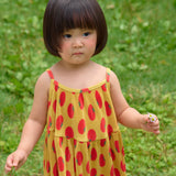 Tomato Sleeveless Pleated Dress (Sky Blue/Yellow)