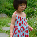 Tomato Sleeveless Pleated Dress (Sky Blue/Yellow)