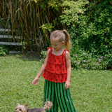 Watermelon Tiered Pleated Set (Sleeveless Top + Pants)