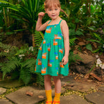 Green seersucker sleeveless dress