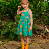 Green seersucker sleeveless dress