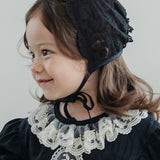 Joan Lace Bonnet Hat_Black