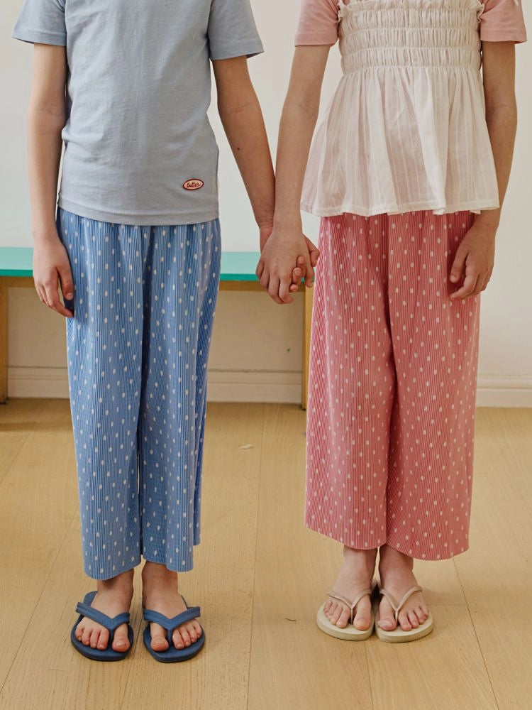 Apple Smile Pleated Pants Sky