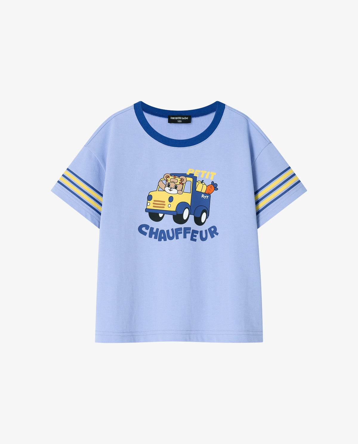 Single-sleeve striped T-shirt in blue